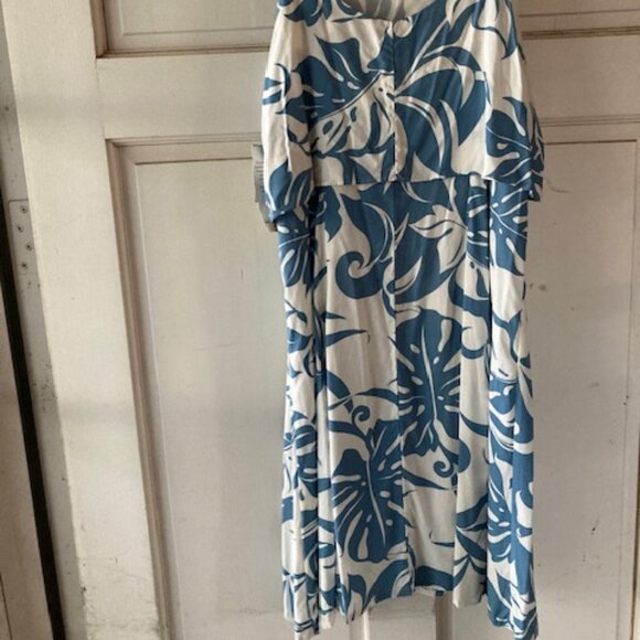 KALAHEO ALOHA HAWAIIAN DRESS LOVELY MONSTERA JASMINE FLOWER MADE IN HAWAII NEW L - Picture 14 of 16